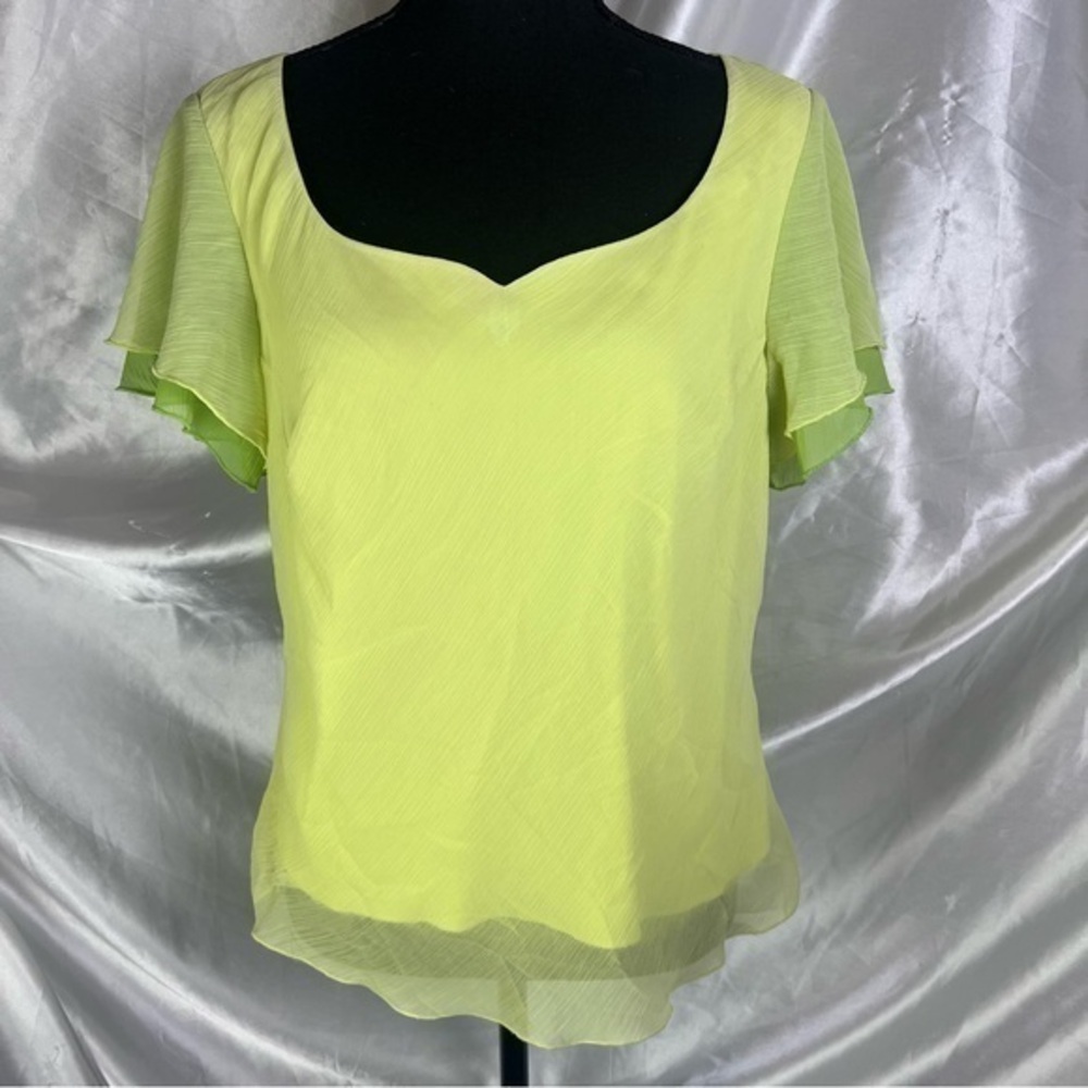Neon Yellow Y2K Flowy Blouse Sangria 14 | Miami Beach Party Vibes, Resort